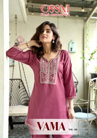 OSSM VAMA VOL 3 VISCOSE SILK CO ORD SET CATALOGUE