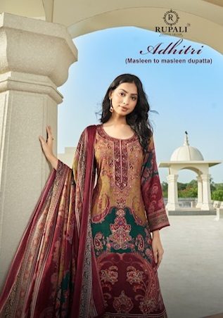 RUPALI ADHITRI PURE VISOCSE MUSLIN HANDWORK SUITS