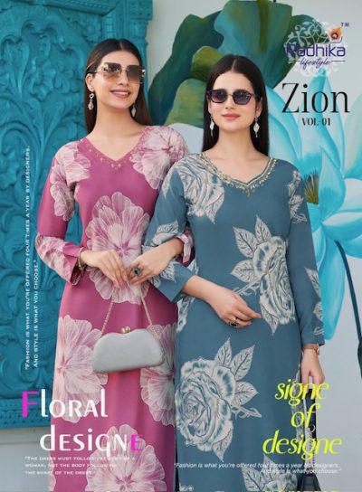 RADHIKA LIFESTYLE ZION VOL 1 PURE RAYON KURTI