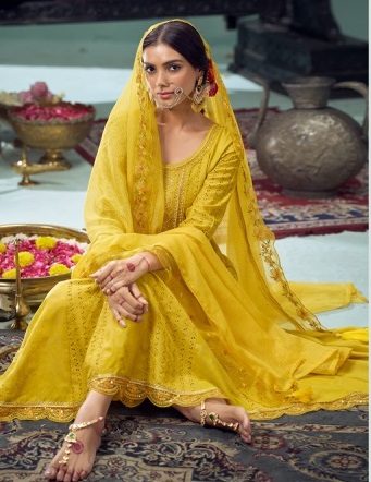 RANGOON KESAR COTTON PRINTED ANARKALI STYLE KURTI