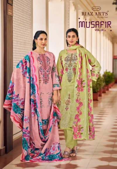RIAZ ARTS MUSAFIR VOL 28 PURE COTTON SUITS