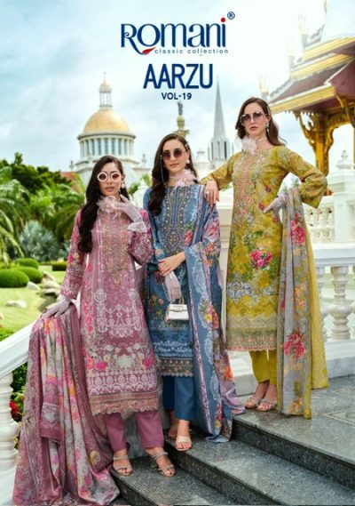 ROMANI AARZU VOL 19 PURE COTTON SUITS CATALOGUE