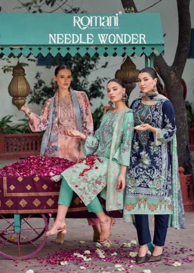 ROMANI NEEDLE WONDER COTTON PRINTED SUITS