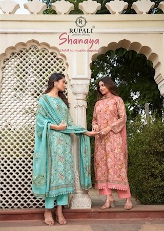 RUPALI FASHION SHANAYA JAAM SATIN PRINTED SUITS