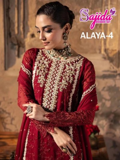 SAJIDA ALAYA VOL 4 GEORGETTE EMBROIDERY SUITS