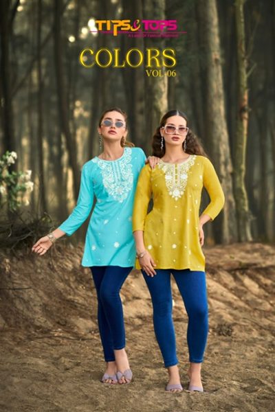 TIPS & TOPS COLORS VOL 6 RAYON SHORT KURTI