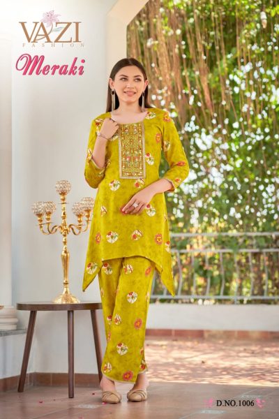 VAZI FASHION MERAKI PURE MUSLIN CO ORD SET SUPPLIER
