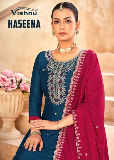 VISHNU HASEENA VICHITRA SILK SUITS LATEST CATALOG