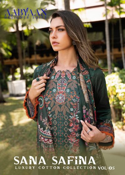 AABYAAN SANA SAFINA VOL 5 COTTON KARACHI SUITS