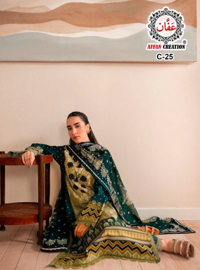 AFFAN CREATION C24 C25 PURE COTTON PRINTED SUITS