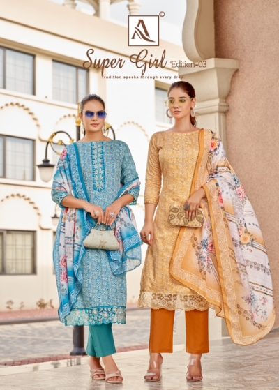 ALOK SUIT SUPER GIRL EDITION 3 COTTON PRINTED SUITS
