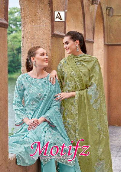 ALOK SUITS MOTIFZ PURE CAMBRIC COTTON SUITS