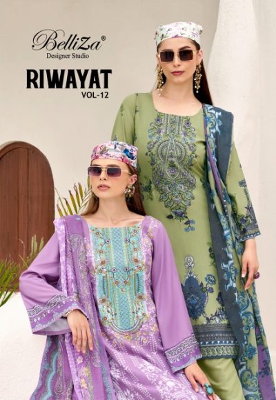 BELLIZA RIWAYAT VOL 12 VISCOSE EMBROIDERY SUITS