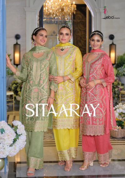 EBA LIFESTYLE SITAARAY CHINON EMBROIDERY SUITS