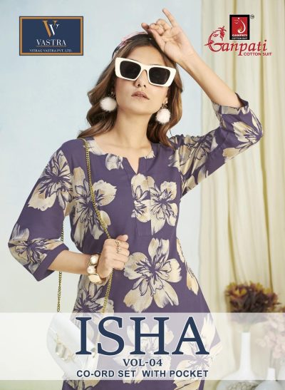 GANPATI ISHA VOL 4 CO ORD SET WITH POCKET CATALOGUE