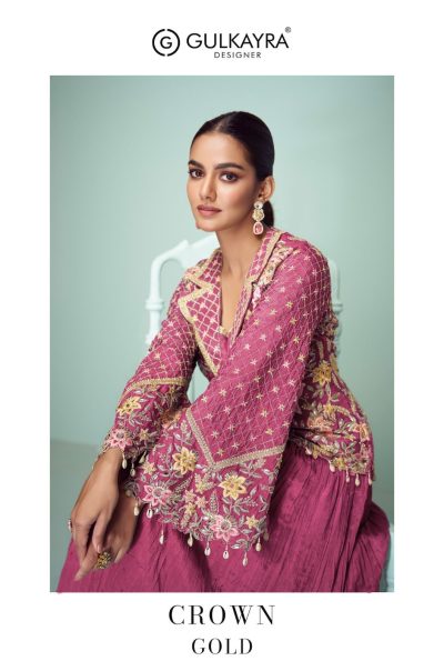 GULKAYRA DESIGNER CROWN GOLD REAL CHINON SUITS