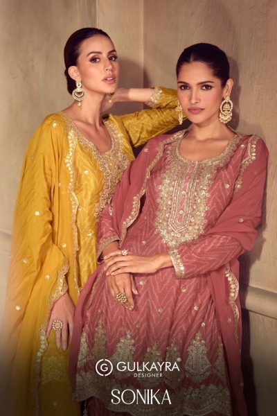 GULKAYRA DESIGNER SONIKA REAL CHINON FANCY SUITS