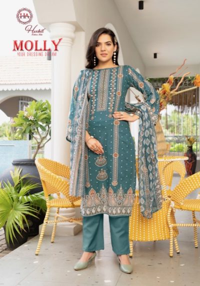 HARSHIT FASHION MOLLY PURE CAMBRIC COTTON SUITS
