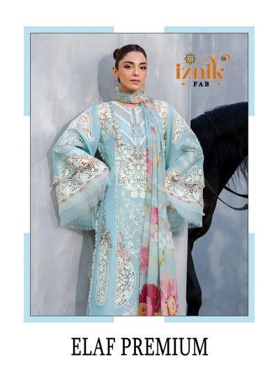 IZNIK FAB ELAF PREMIUM COTTON MUSLIN PRINTED SUITS