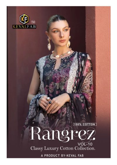 KEVAL FAB RANGREZ VOL 10 LAWN KARACHI SUITS