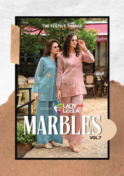 LADY LEELA MARBLES VOL 7 VISCOSE SILK CO ORD SET