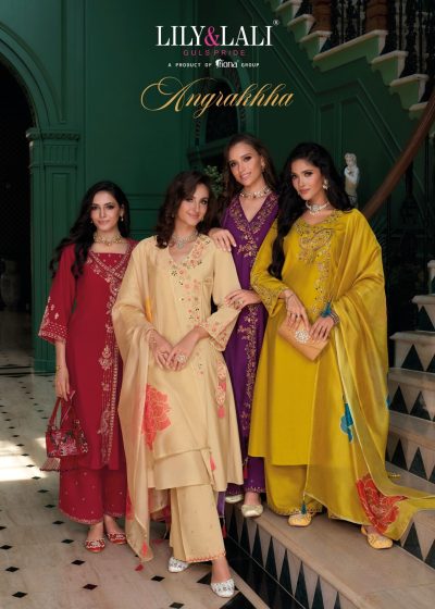 LILY & LALI ANGRAKHHA ROMAN SILK MIRROR WORK KURTI