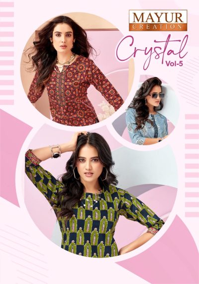 MAYUR CRYSTAL VOL 5 COTTON PRINTED SHORT KURTI