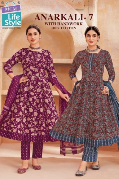 MCM ANARKALI VOL 7 COTTON PRINTED KURTI SUPPLIER