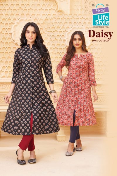 MCM LIFESTYLE DAISY VOL 1 COTTON PRINTED KURTI