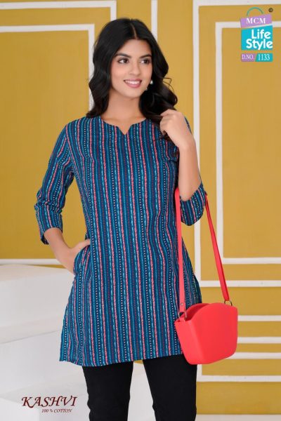 MCM LIFESTYLE KASHVI COTTON SHORT KURTI CATALOGUE