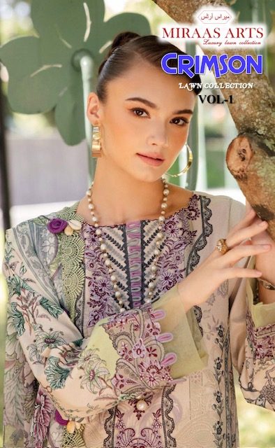 MIRAAS ARTS CRIMSON VOL 1 LUXURY LAWN COLLECTION