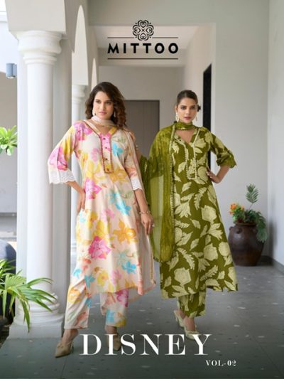 MITTOO DISNEY VOL 2 REYON HAND WORK KURTIS