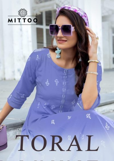 MITTOO TORAL RAYON EMBROIDERY SHORT KURTI