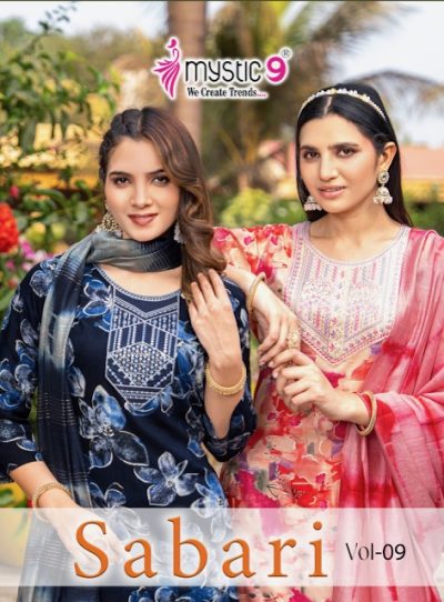 MYSTIC 9 SABRI VOL 9 RAYON PRINTED READYMADE KURTI