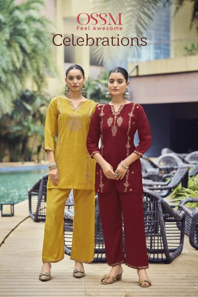 OSSM CELEBRATIONS VISCOSE ROMAN SILK CO ORD SET