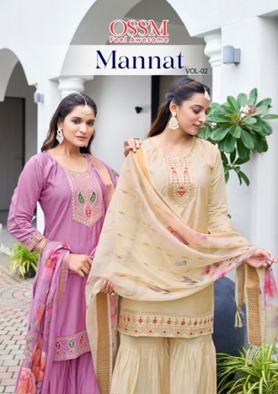 OSSM MANNAT VOL 2 VISCOSE ROMAN SILK KURTI
