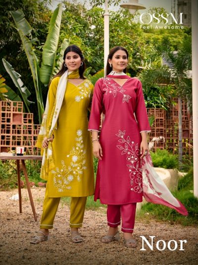 OSSM NOOR VISCOSE SILK EMBROIDERY KURTI CATALOGUE