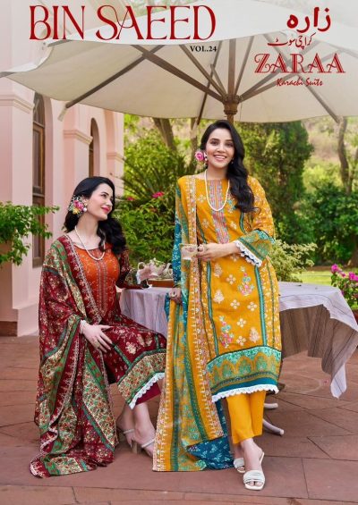 ZARAA PRINT BIN SAEED VOL 24 COTTON PRINTED SUITS