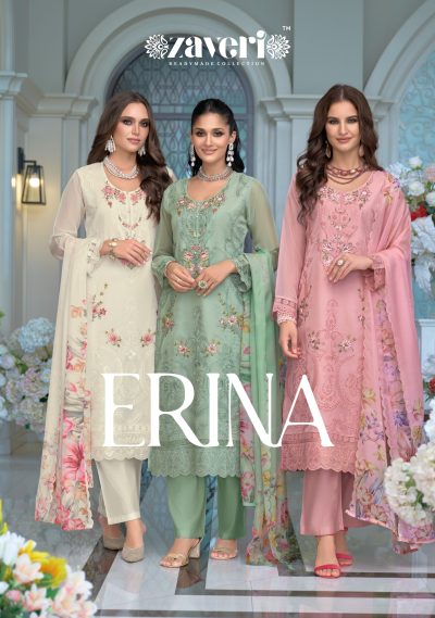 ZAVERI ERINA SOFT ORGANZA EMBROIDERY SUITS