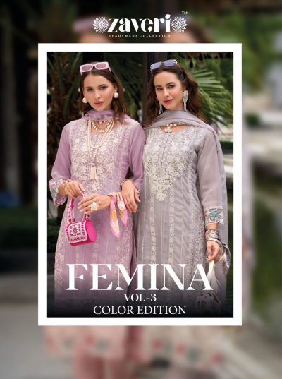 ZAVERI FEMINA VOL 3 COLOR EDITION EMBROIDERY SUITS