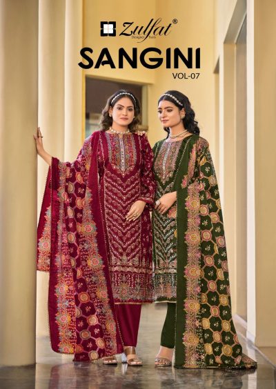 ZULFAT SANGINI VOL 7 COTTON PRINTED SUIT SUPPLIER