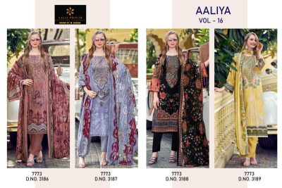 AALIZ PRINTS AALIYA VOL 16 COTTON EMBROIDERY SUITS