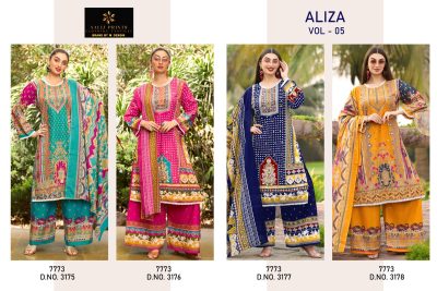 AALIZ PRINTS ALIZA VOL 5 COTTON HAND WORK SUITS