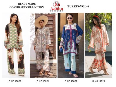 AASHA DESIGNER TURKIS VOL 6 READYMADE CORD SETS