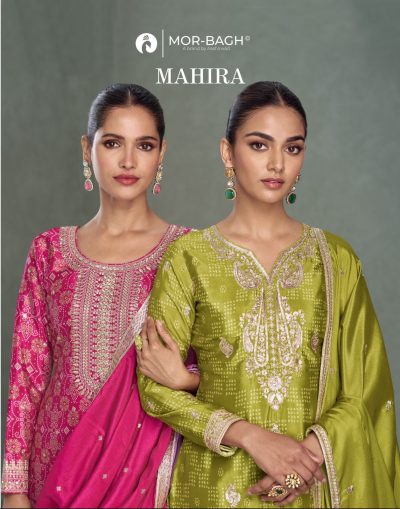 AASHIRWAD MOR BAGH MAHIRA CHINNON SILK SUITS