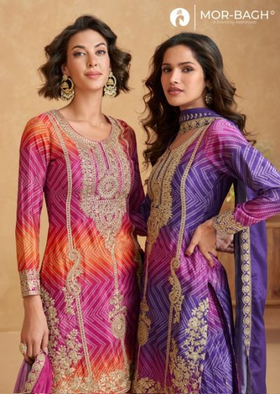 AASHIRWAD MOR BAGH RIA PREMIUM CHINNON SILK SUITS