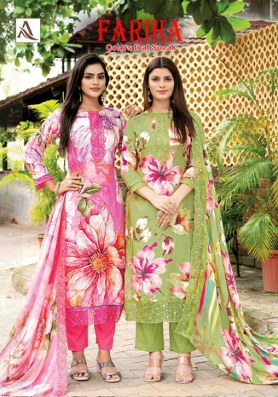 ALOK SUITS FARIHA MUSLIN EMBROIDERY SUITS CATALOG