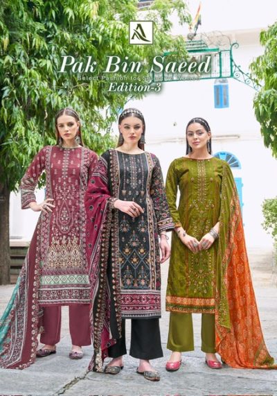 ALOK SUITS PAK BIN SAEED EDITION 3 CATALOGUE