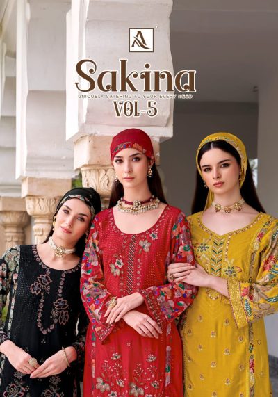 ALOK SUITS SAKINA VOL 5 PURE VISCOSE REYON SUITS CATALOG