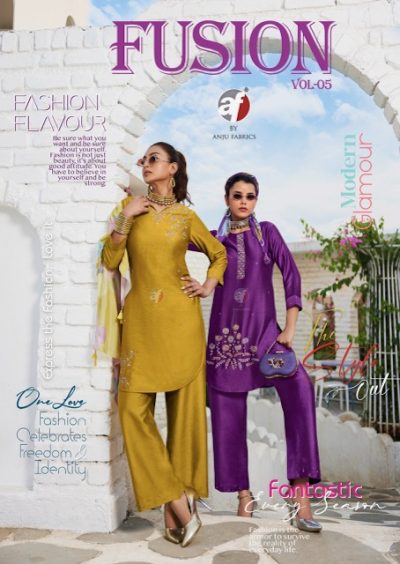 ANJU FABRICS FUSION VOL 5 READYMADE KURTIS CATALOG